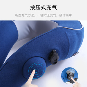 หมอนนวดคอแบบพองลม Travel Icons สีฟ้า 2 หัวนวด บรรเทาอาการปวดไหล่และคอ - Product Image 4