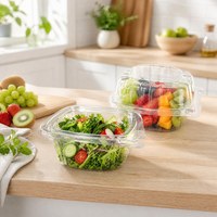 Boîte alimentaire en PET transparent, emballage en plastique de qualité alimentaire, boîte à salade pour salade et plats à emporter