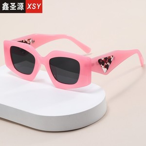 Xsy Women Pink Irregular Polygon Sunglasses UV400 PC Frame <b>Sunscreen</b> Type 3 - Product Image 1
