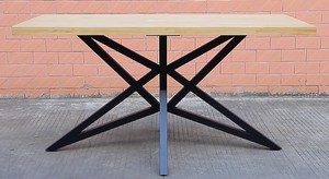 Patas de mesa de comedor con patas cruzadas de hierro grandes negras personalizadas de nuevo diseño de buena calidad - Product Image 6