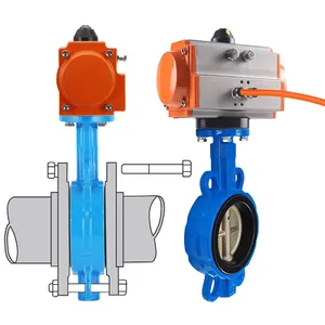 DN80 Válvula borboleta pneumática de dupla ação com atuador tipo borracha PN16 EPDM para assento de 3 polegadas