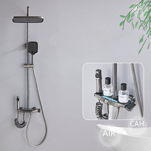 Ensemble de douche de salle de bain moderne à affichage numérique en laiton massif, 4 fonctions, mitigeur pluie avec jet pour projets hôteliers et villas - Product Image 3