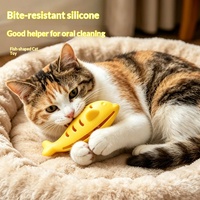 Jouet pour chat en silicone en forme de poisson - Durable, résistant aux morsures, alimentation lente, dissimulateur de nourriture, soulagement des dents, jeu interactif pour animaux de compagnie