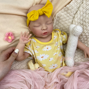 Poupée Bébé <span class=keywords><strong>Reborn</strong></span> Réaliste en Silicone de 20'' pour Fille, Nouveau-né Endormi, Corps Entier Souple, Modèle de Mode, Jouet Cadeau pour Soulager l'Isolation - Product Image 4