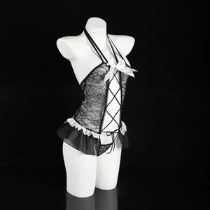 Lingerie Lemon Story, combinaison de demoiselle d'honneur pour femmes, dentelle transparente, découpes, nœud, costume sexy - Product Image 3