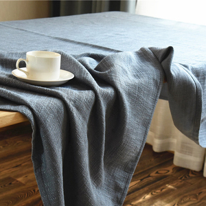 Nappe de table rectangulaire en lin de coton beige lavable et réutilisable pour les événements, nappe en lin pur polyester - Product Image 5