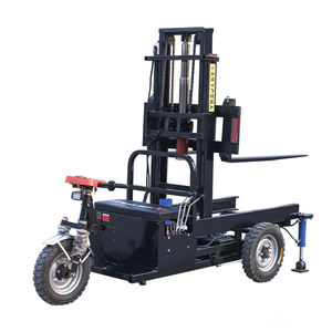 Fabrika toptan 700kg 1000kg 1 Ton 2Ton çiftlik şantiye kendinden yükleme ve boşaltma küçük üç tekerlekli elektrikli Forklift - Product Image 1
