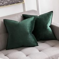 Housse de coussin décorative intérieure en velours hollandais tricoté de couleur unie avec bride 18x18 pouces taie d'oreiller douce et confortable pour la maison