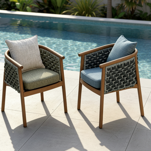 Chaise longue en teck massif pour <span class=keywords><strong>restaurant</strong></span>, design minimaliste, mobilier de salle à manger extérieur confortable pour hôtels <span class=keywords><strong>et</strong></span> parcs - Product Image 1