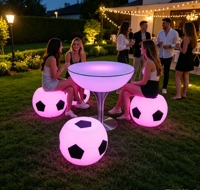 Ensemble de tabourets de bar et tables hautes à éclairage LED, étanche, lumineux, design moderne, écologique, durable, pour cuisine commerciale