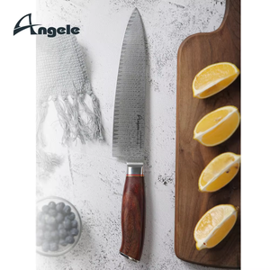 Cuchillo de Chef Japonés Nuevo 2025 de Acero Inoxidable Damasco para Cocina, Dureza <span class=keywords><strong>Rockwell</strong></span> 60, Mango de Madera Natural Ecológico, 8-9.9 pulgadas - Product Image 2