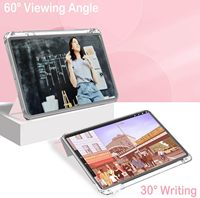 Étui de protection intelligent antichoc en cuir PU avec support pliable et coque arrière transparente pour iPad A16 11 pouces 2025 10e génération 10.9 2022