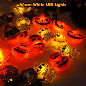 Guirlandes solaires LED d'Halloween, étanches, pour extérieur, décorations féériques, mignonnes, suspendues, pour fête, maison, jardin, cour, fenêtre, décoration artistique de citrouille - Product Image 6
