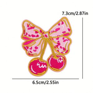 Nuevo parche termoadhesivo bordado cuadrado rosa con motivos de Niña, Mamá, Cereza, Fe y Lectura de Libros para decoración de ropa y sombreros - Product Image 4