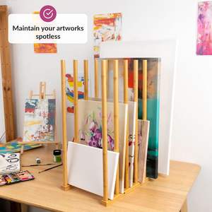 Scaffale Portaoggetti in Bambù <span class=keywords><strong>per</strong></span> Arte, Organizzatore Artistico, Ottimizza lo Spazio Artistico, Porta <span class=keywords><strong>Tele</strong></span> in Legno - Product Image 3