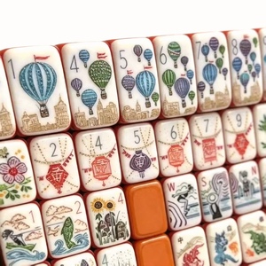 Tuiles de Mahjong Américaines 160 Pièces Motif Montgolfière de Cappadocia Matryoshka en Acrylique Mahjongg Vente en Gros Personnalisé Prêt <span class=keywords><strong>à</strong></span> Expédier - Product Image 4