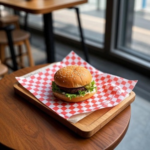 In logo tùy chỉnh gram Kích thước không thấm mỡ trắng 30gsm-60gsm bao bì giấy trắng Hamburger không chứa Fluoride giấy chống dầu - Product Image 5