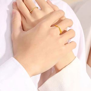 Anillo De Acero Inoxidable Gold Plated Adjustable Open <b>Couple</b> <b>Ring</b> Wedding Jewelry Irregular Zirconia <b>Ring</b> Mobius <b>Couple</b> <b>Rings</b> - Product Image 4