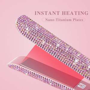 Skerts <span class=keywords><strong>ที่</strong></span><span class=keywords><strong>หนีบ</strong></span><span class=keywords><strong>ผม</strong></span>แบบแบนมี<span class=keywords><strong>ที่</strong></span><span class=keywords><strong>หนีบ</strong></span><span class=keywords><strong>ผม</strong></span>เซรามิกคริสตัลสีชมพูติดป้ายตามต้องการ - Product Image 5