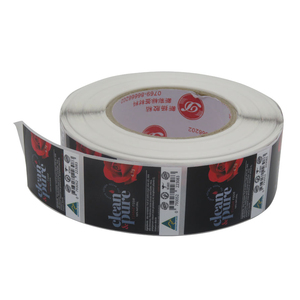 Étiquette autocollante personnalisée en papier, résistante à l'eau, avec impression intégrale et logo en feuille métallisée pour emballage en rouleau - Product Image 1
