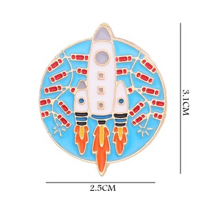 Broches de mode, Épingles en émail motif fusée, Broches spatiales, Épingles de revers astronaute pour sacs à dos, vêtements, chapeaux, décoration, cadeau, vente en gros - Product Image 3