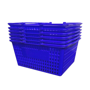 Portable Supermarket Shopping <b>Basket</b> Metal Handle Commercial <b>Plastic</b> Grocery Easy-Carry <b>Basket</b> for Daily Shopping Needs Made PP - Product Image 1