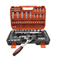 Jeu de clés à douilles multifonctions 108 pièces 1/2" et 1/4" - Outils professionnels pour la réparation automobile