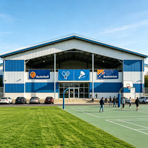 Estructura de Acero Multiusos para Gimnasio, Cancha de Baloncesto, Fabricante de Estructuras de Construcción Industriales Resistentes a la Corrosión - Product Image 1