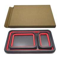 3pcs Plateau de pièces magnétiques pliable, 3 tailles de plateau magnétique pliable, plateau à outils magnétique en silicone pour le bol pliant du mécanicien