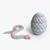 Huevo Impreso en 3D con Serpiente Flexible en su Interior, Modelo de Serpiente de 11.8 Pulgadas, Accesorio de Exhibición Científica, Regalo de Broma