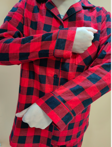 Pijamas Familiares 100% Algodón, Ropa <span class=keywords><strong>de</strong></span> Dormir Navideña, Pijamas Rojos <span class=keywords><strong>de</strong></span> Algodón Puro a Juego para la Familia, Pijamas Navideños a Cuadros - Product Image 5