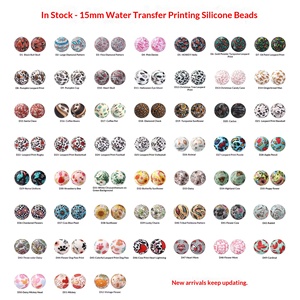 Venta al por mayor 2026: Cuentas focales redondas de silicona de PVC de 15 mm con patrón impreso, sin BPA, de grado alimenticio, personalizadas a granel para la fabricación de bolígrafos. - Product Image 2