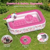 Piscine gonflable pour enfants avec auvent pare-soleil, arroseur licorne, pour jeux aquatiques en extérieur dans la cour