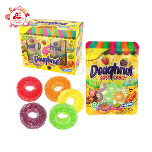 Halal recubierto <span class=keywords><strong>de</strong></span> <span class=keywords><strong>azúcar</strong></span> mini anillo <span class=keywords><strong>de</strong></span> donut en forma <span class=keywords><strong>de</strong></span> gelatina masticar caramelo <span class=keywords><strong>de</strong></span> goma suave - Product Image 1