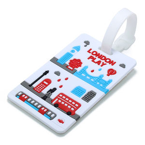 Sangle à boucle en plastique rouge Bus Cadeaux promotionnels Bagages Valise ID Nom Étiquettes Logo personnalisé PVC Caoutchouc Silicone <span class=keywords><strong>Voyage</strong></span> Bagages Étiquettes - Product Image 6