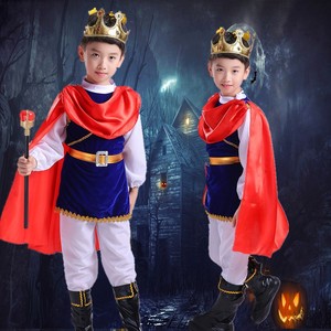 Ensemble de costume de prince <span class=keywords><strong>bleu</strong></span> pour garçons, enfants, prince royal, fête d'Halloween, cosplay avec cape, tenue et accessoires - Product Image 2