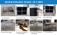Scène modulaire portable en aluminium avec installation rapide, 4 pieds, pour événements en plein air