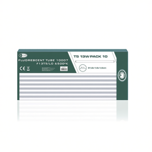 Tubo Fluorescente T5 de 13W, 6500K Blanco Frío, 51.6cm, Paquete de 10 Lámparas de Ahorro de Energía - Product Image 1