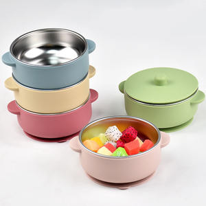 Kaymaz yürümeye başlayan kase çıkarılabilir paslanmaz çelik bebek besleme kase emme tabanı ile - Product Image 1