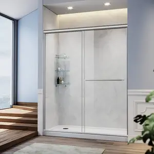 Safty Clear Glass Sliding Door Shower Room