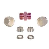 Raccord de compression en acier inoxydable ROKE, revêtement en silicone inert, double ferrule, raccords de tubes, haute pression, forgé