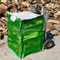 Sacs en filet géants FIBC respirants pour conteneurs en vrac PP, certifiés ISO9001, capacité 1-3 tonnes, pour stockage intérieur de bois de chauffage