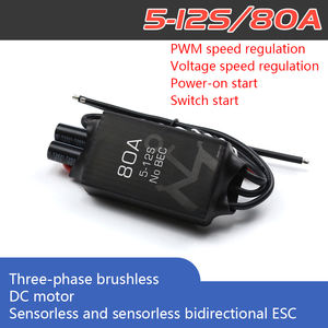 Controlador Electrónico de Velocidad (ESC) PWM de 80A 5-12S para Motores DC sin Escobillas, para Sistemas de Propulsión de Barcos, Autos y Aviones RC - Product Image 3