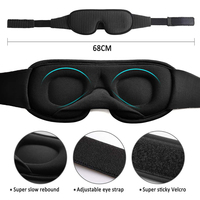 5504 personnalisé 3D masque pour les yeux de sommeil 100% lumières bloquer Cool sport tissu couverture des yeux confortable respirant profilé masque de sommeil