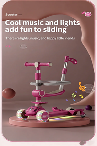 Trottinette pour enfants de haute qualité avec lumières LED, grandes roues, prix de gros abordable, trottinette à pousser pour enfant avec lumière, musique et siège - Product Image 4