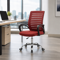 Chaise de bureau réglable en tissu maillé coloré avec cadre métallique chromé, prix d'usine