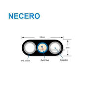 Penjualan Langsung Pabrik Kabel FTTH GYFXTBY G652 G657A 1-12 Core HDPE Kabel Serat Optik Luar Ruangan Non-logam