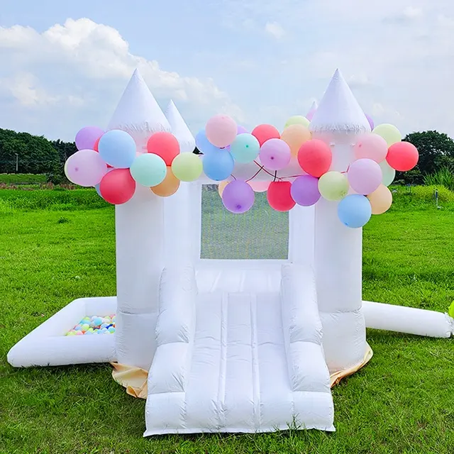 Prix bon marché commercial pvc 8x8 blanc maison de rebond petit château de saut blanc pour fête d'enfants