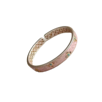 Gelang dan Cincin Enamel Gaya Tradisional Cina Baru - Aksesori Vintage Bergaya Etnis Awan Keberuntungan Gaya Kuno