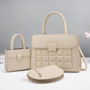 Conjunto de Bolsos de Tres Piezas An Ru Shi, Bolso Tote Negro de Gran Capacidad con Parche Interior para Viajes de Ocio, Verano 2025 - Product Image 3